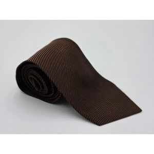 Jil Sander Silk Striped Tie Brown Made in Italy Mens Fashion Accessory
